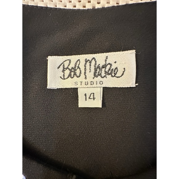 VTG Bob Mackie Studio Black Blazer Women Size 14 Zip Front Studded Career Office - Picture 3 of 9